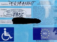 Pierdut/ furat card-legitimatie de parcare pentru persoanele cu handicap